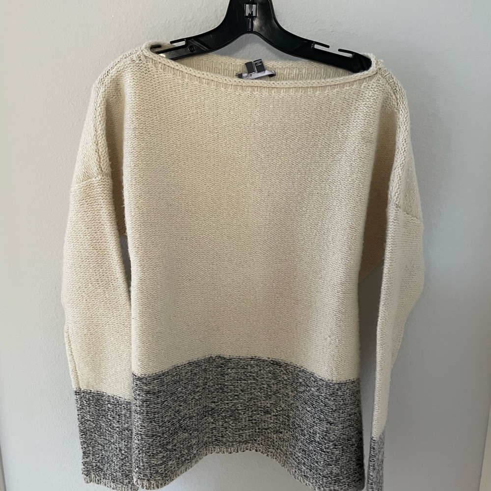 Vince wool sweater size large. See light spot on left front